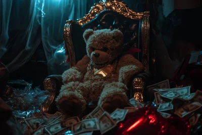 Teddy Bear on a Throne