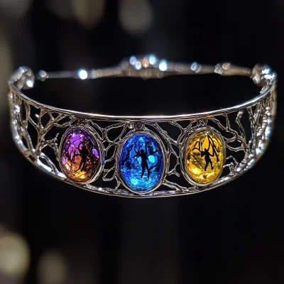 Silver Bracelet with Gems