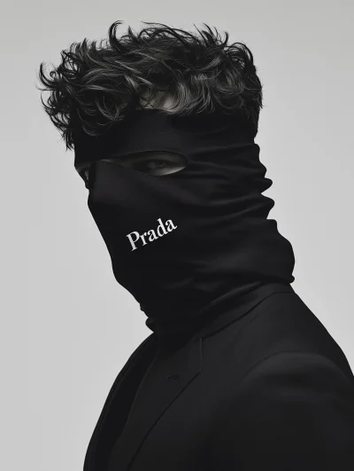 Striking Male Model in Ski Mask