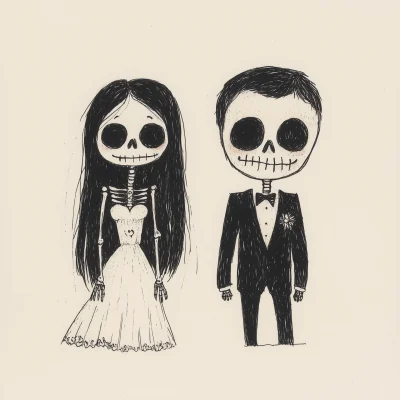 Cute Skeleton Wedding