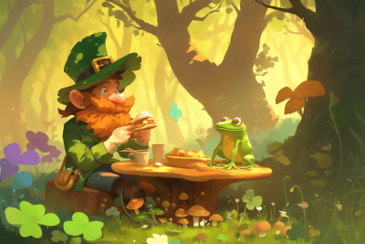 Leprechaun and Frog Lunch