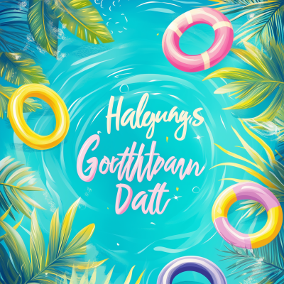 Tropical Birthday Pool Party Save the Date