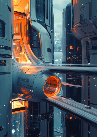 Syd Mead Style Space Colony