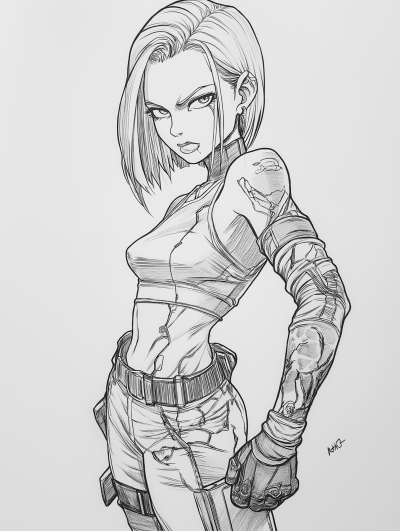 Traditional Android 18 Tattoo