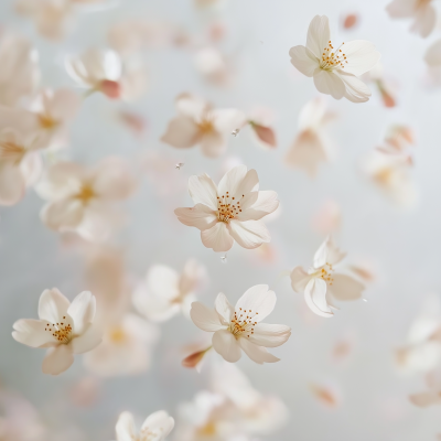 Falling Sakura Blossoms in Space