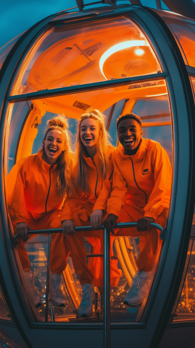 Laughing Influencers in London Eye