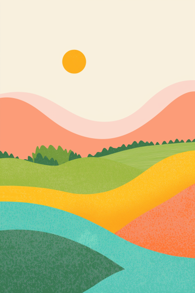 Minimalistic Cheerful Landscape