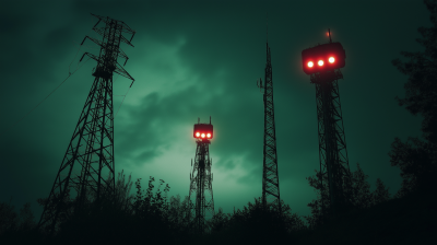 Creepy Radio Towers at Night