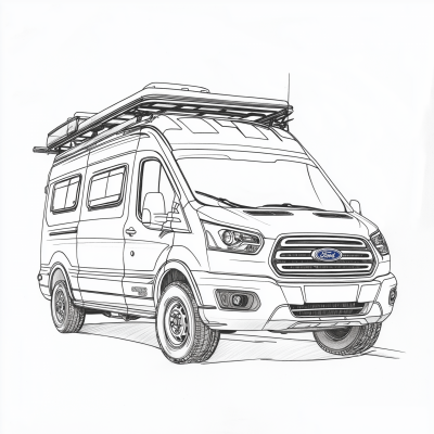 Minimalist Camper Van Illustration