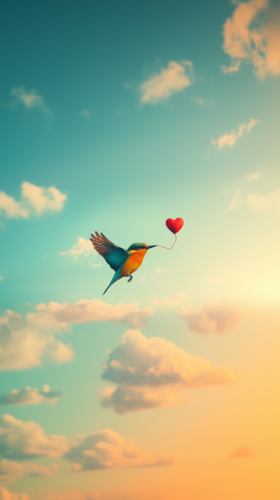 Colorful Bird in Flight