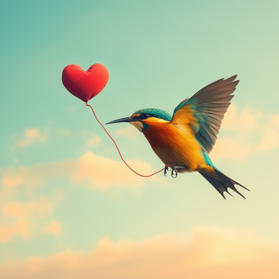 Colorful Bird in Sky