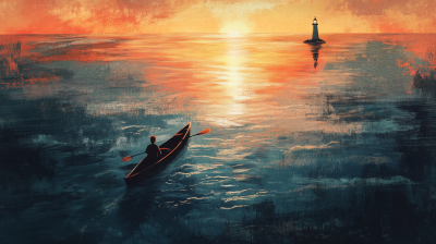 Rowing at Sunset