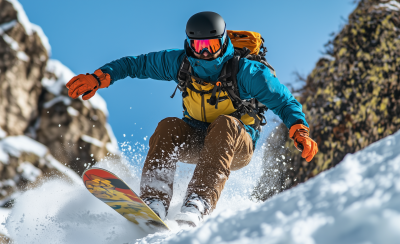 Snowboarder Air Trick