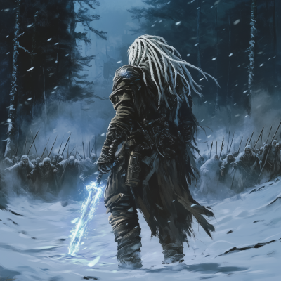 Warrior in a Snowy Landscape
