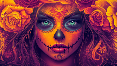 Colorful Catrina Illustration