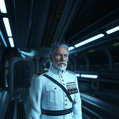Senior Man in Naval Uniform