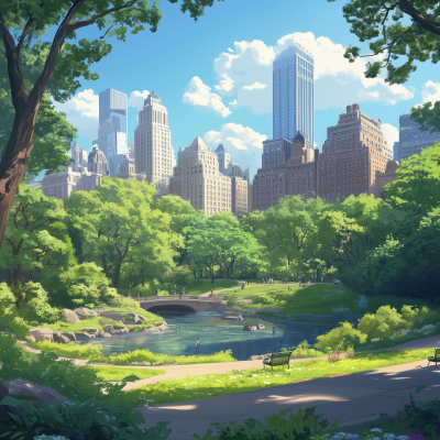 Sunny Central Park Background