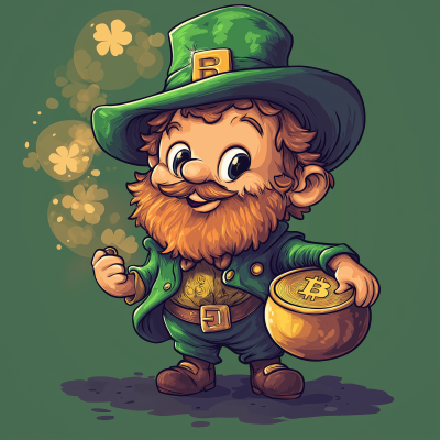 Leprechaun with Bitcoin Pot