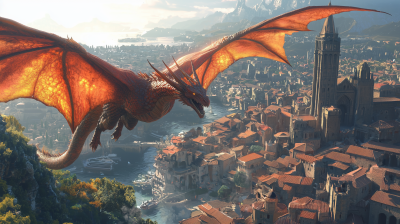 Dragon Over City
