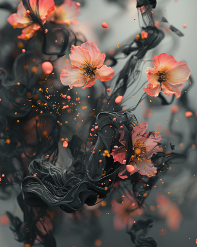 Explosive Ink and Flowers