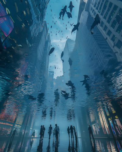 Surreal Underwater Metropolis