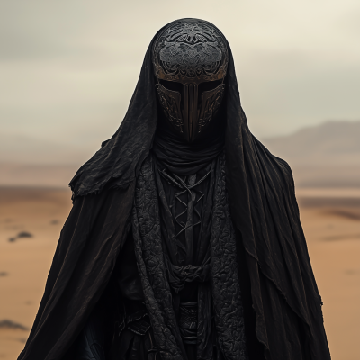Mysterious Figure in Desert