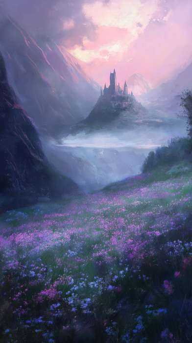 Dreamlike Castle in Fog