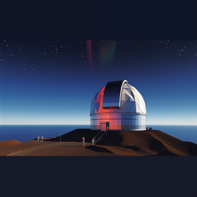 Abstract Illustration of Mauna Kea Telescope