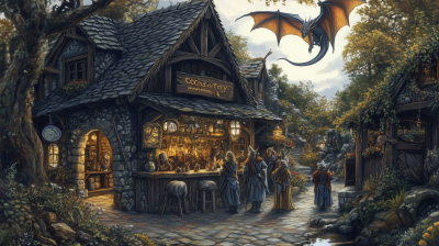 Medieval Pub with Dragon