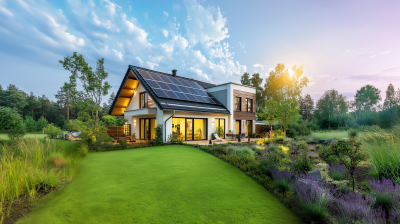 Modern Home with Solar Panels