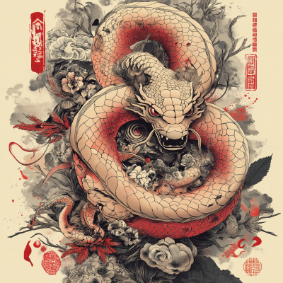 Japanese Year of the Snake Design