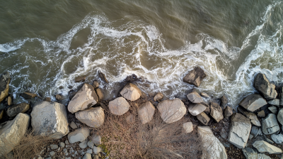 Aerial View of Ocean Waves