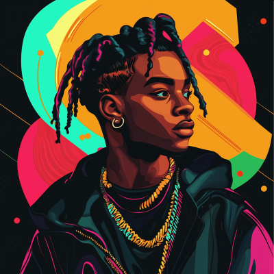 Stylish Young Person in Black Art
