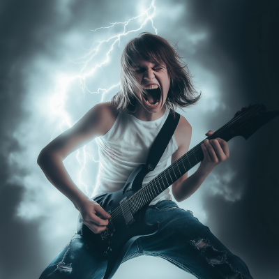 Gloomy Monster with Guitar