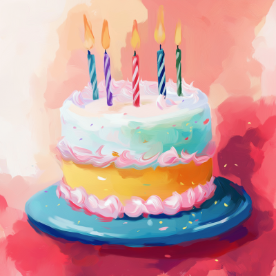 Colorful Minimalist Birthday Cake