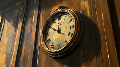 Clock on Wooden Wall