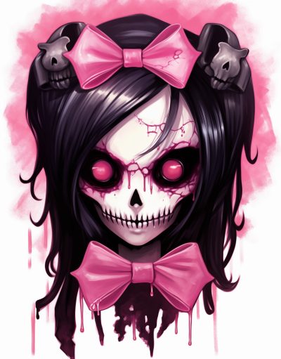 Emo Skull with Bow