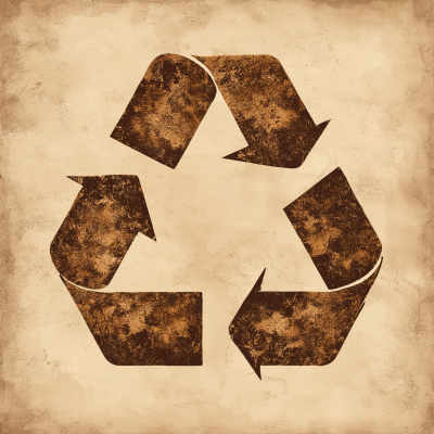Rust Colored Recycling Logo