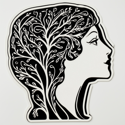 Art Deco Woman Sticker