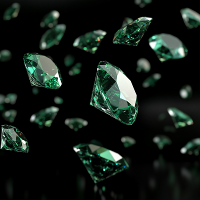 Falling Emerald Jewels