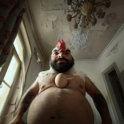 Dramatic Chicken Laying Egg