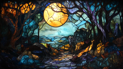 Haunted Forest Stained Glass