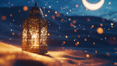 Arabic Lantern in Desert
