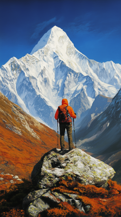Lone Hiker on Moss
