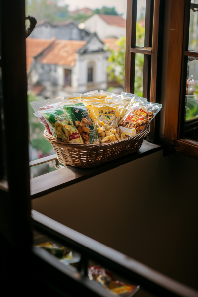Colorful Snacks on Windowsill