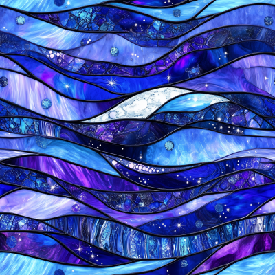 Ocean Waves Stained Glass