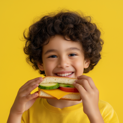 Making a Cheese and Vegetable Sandwich