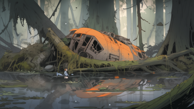 Crash Landed Spacecraft in Swamp