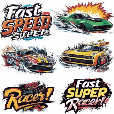 Colorful Racing Stickers