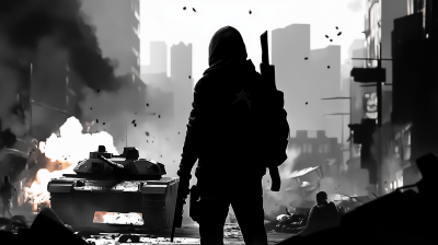 Intense Battlefield Scene